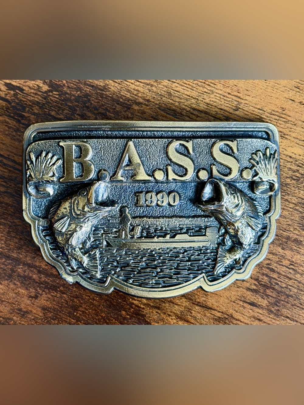 B.A.S.S Belt Buckle 1990 Bass Anglers Sportsman Society - Vintage